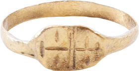 LATE MEDIEVAL CHRISTIAN RING, C.1200-1400 AD, SIZE 9 ¼ - Fagan Arms