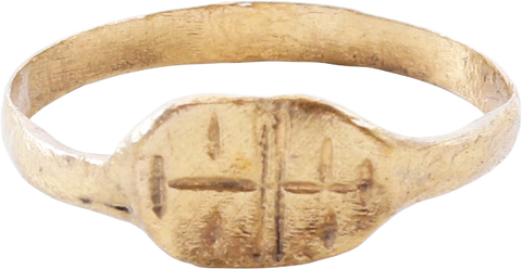LATE MEDIEVAL CHRISTIAN RING, C.1200-1400 AD, SIZE 9 ¼ - Fagan Arms