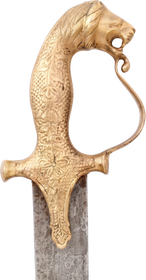 INDO PERSIAN LION HEAD SHAMSHIR - Fagan Arms