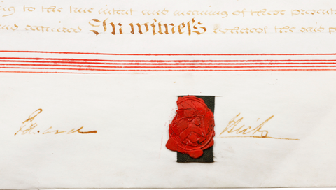 ENGLISH PARCHMENT LEGAL DOCUMENT, INDENTURE, APRIL 5 1845 - Fagan Arms