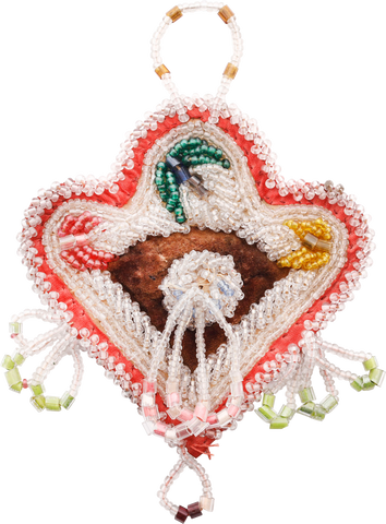 WOODLAND INDIAN BEADED HEART C.1900-20 - Fagan Arms