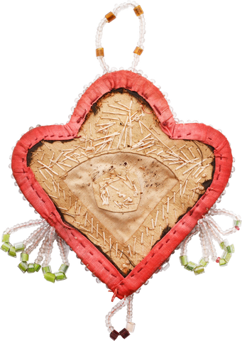 WOODLAND INDIAN BEADED HEART C.1900-20 - Fagan Arms