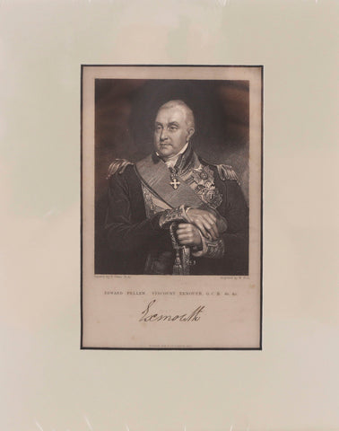 ORIGINAL ENGLISH LITHOGRAPH Edward Pellew, Viscount Exmouth, G.C.B - Fagan Arms