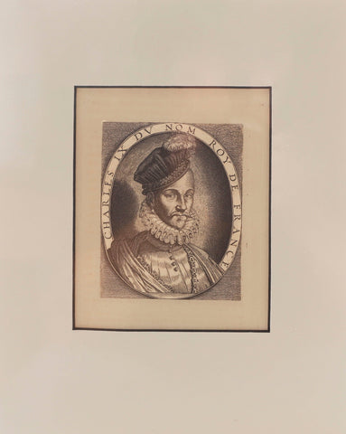 ORIGINAL ENGLISH LITHOGRAPH Charles IX King of France 1562-98 - Fagan Arms