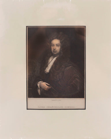 ORIGINAL ENGLISH LITHOGRAPH, Lord Chancellor Somers - Fagan Arms