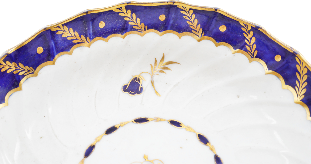 SECOND PERIOD WORCESTER TEA CUP AND SAUCER 1783-88 - Fagan Arms