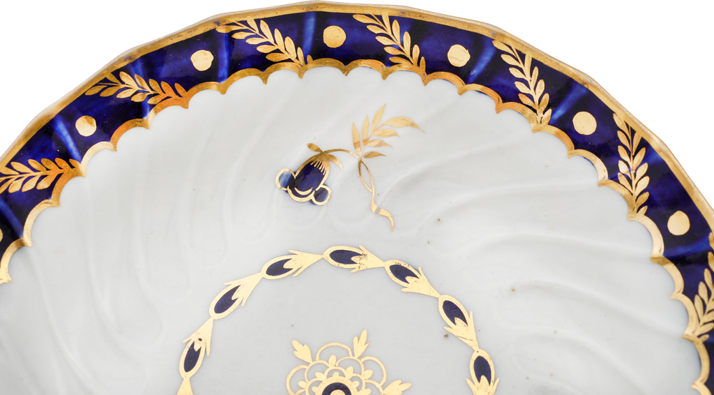 SECOND PERIOD WORCESTER TEA CUP AND SAUCER 1783-88 - Fagan Arms
