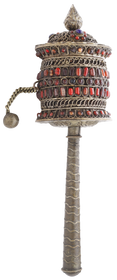 SUPERB STONE ENCRUSTED TIBETAN PRAYER WHEEL - Fagan Arms