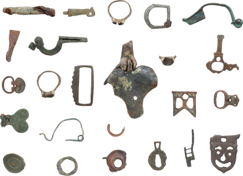 MIXED ANCIENT, MEDIEVAL AND LATER BRONZE ARTIFACTS - Fagan Arms