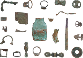 MIXED ANCIENT, MEDIEVAL AND LATER BRONZE ARTIFACTS, 100 AD - Fagan Arms