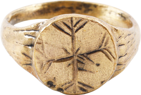 MEDIEVAL EUROPEAN CHRISTIAN RING C.600-900 AD, SIZE 10 ¼ - Fagan Arms