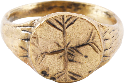 MEDIEVAL EUROPEAN CHRISTIAN RING C.600-900 AD, SIZE 10 ¼ - Fagan Arms