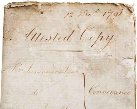 ENGLISH INDENTURE Dec 12, 1791 - Fagan Arms