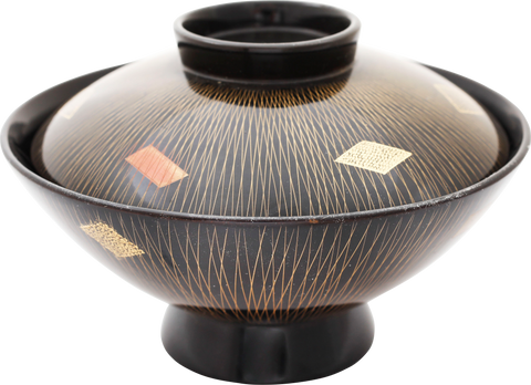 JAPANESE LACQUERED COVERED BOWL, 19TH-20TH CENTURY - Fagan Arms
