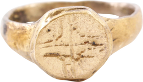 MEDIEVAL EUROPEAN CHRISTIAN RING C.6TH-10 CENTURY AD, SIZE 10 ¾ - Fagan Arms