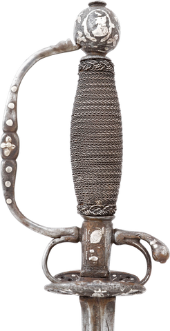 RARE EUROPEAN SILVER-ENCRUSTED TRANSITIONAL RAPIER FOR A BOY, C.1680-1700 - Fagan Arms