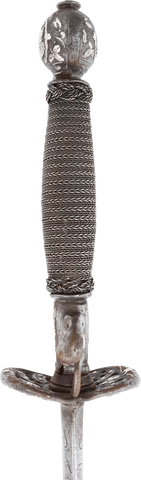 RARE EUROPEAN SILVER-ENCRUSTED TRANSITIONAL RAPIER FOR A BOY, C.1680-1700 - Fagan Arms
