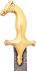 INDOPERSIAN HORSE HEAD SHAMSHIR WITH FLAMBERGE BLADE, 18th-19th CENTURY - Fagan Arms