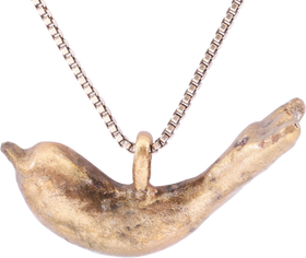 ROMAN GILT DOLPHIN PENDANT NECKLACE C.100-300 AD - Fagan Arms