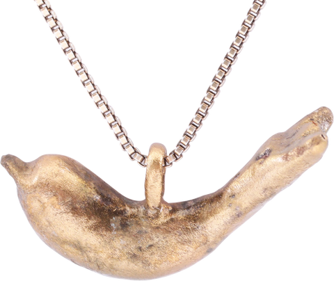 ROMAN GILT DOLPHIN PENDANT NECKLACE C.100-300 AD - Fagan Arms