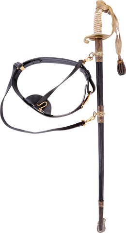 US M.1852 NAVAL OFFICER’S SWORD WITH ITS SCABBARD AND WAIST BELT - The History Gift Store