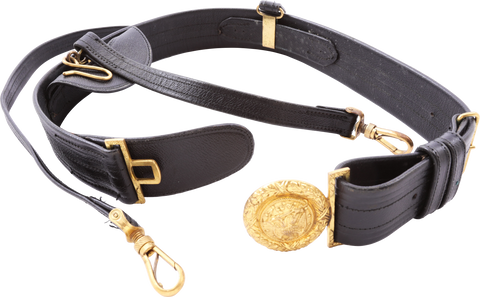 US M.1852 NAVAL OFFICER’S SWORD WITH ITS SCABBARD AND WAIST BELT - The History Gift Store