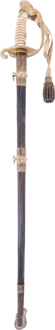 US M.1852 NAVAL OFFICER’S SWORD WITH ITS SCABBARD AND WAIST BELT - The History Gift Store