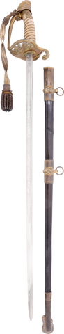 US M.1852 NAVAL OFFICER’S SWORD WITH ITS SCABBARD AND WAIST BELT - The History Gift Store
