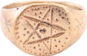 MEDIEVAL SORCERER'S PENTAGRAM RING, C.500-900 AD, SIZE 10 1/2 - The History Gift Store