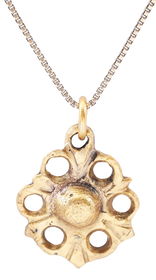 MEDIEVAL CHRISTIAN WHEEL OF FORTUNE AMULET NECKLACE - The History Gift Store