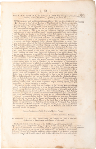 ACTUAL PAGE PRINTED BY BENJAMIN FRANKLIN IN 1752 - Fagan Arms