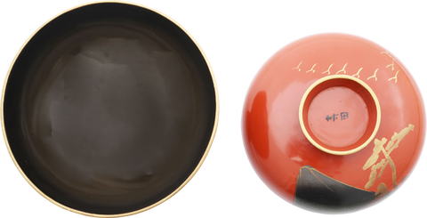 JAPANESE LACQUER BOWL WITH MOUNT FUJI, C.1880-90 - Fagan Arms