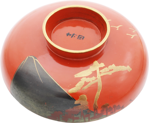 JAPANESE LACQUER BOWL WITH MOUNT FUJI, C.1880-90 - Fagan Arms