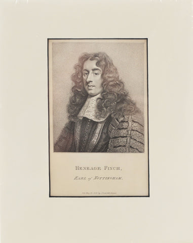 ENGLISH PRINT (INTAGLIO) Heneage Finch - Fagan Arms