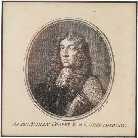 ENGLISH PRINT (INTAGLIO) ANTHY ASHLEY COOPER EARL OF SHAFTSBURY - Fagan Arms
