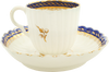 RARE SCOTTISH MOTIF ENGLISH CAUGHLEY COFFEE CUP AND SAUCER, C.1770 - The History Gift Store