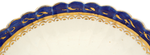 RARE SCOTTISH MOTIF ENGLISH CAUGHLEY COFFEE CUP AND SAUCER, C.1770 - The History Gift Store