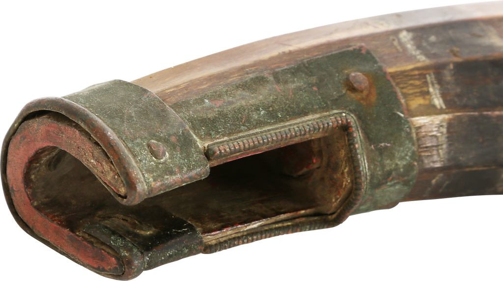 TIBETAN YAK HORN LIBATION FLASK, 18TH-19TH CENTURY - Fagan Arms