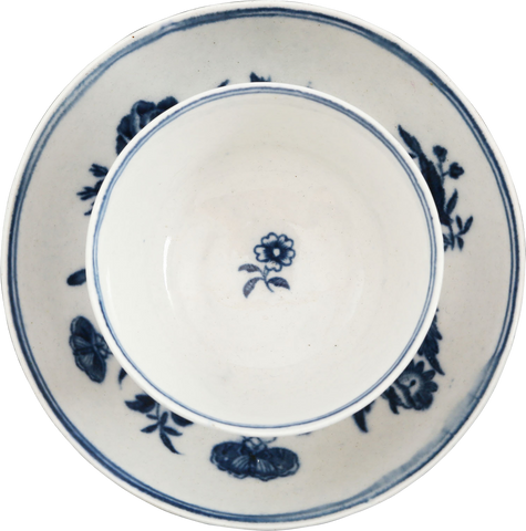 ENGLISH EXPORT PORCELAIN TEA BOWL AND UNDER BOWL, DR. WALL PERIOD, C.1770-83 - The History Gift Store
