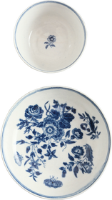 ENGLISH EXPORT PORCELAIN TEA BOWL AND UNDER BOWL, DR. WALL PERIOD, C.1770-83 - The History Gift Store