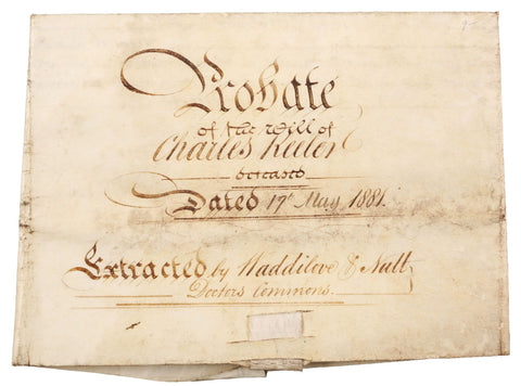 PROBATED WILL OF CHARLES KELLER - The History Gift Store