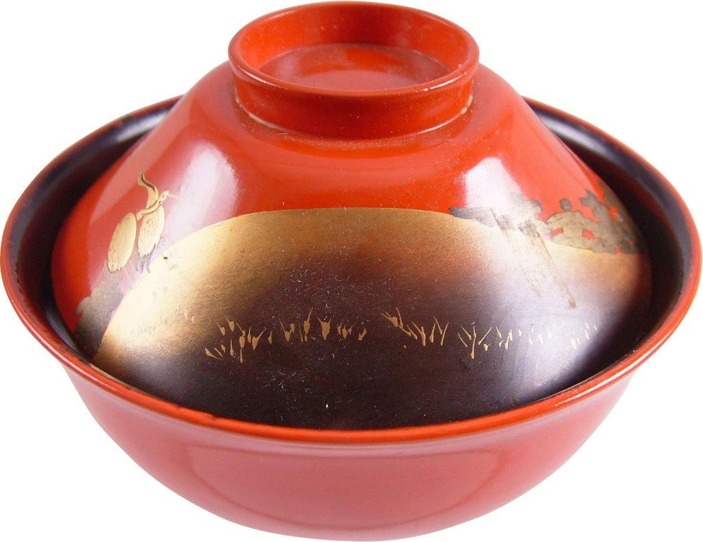 FINE JAPANESE LACQUERED BOWL AND COVER - The History Gift Store