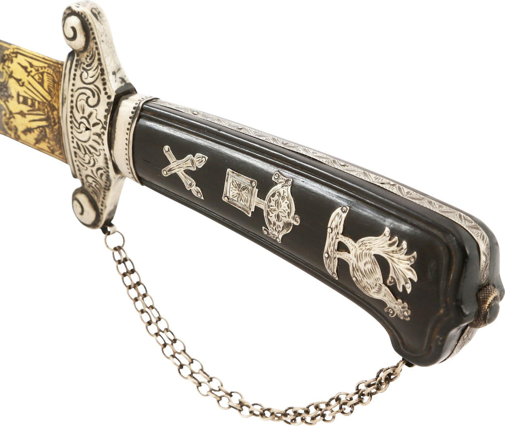 FINE AND RARE FRENCH SILVER MOUNTED HUNTING HANGER C.1790 - The History Gift Store