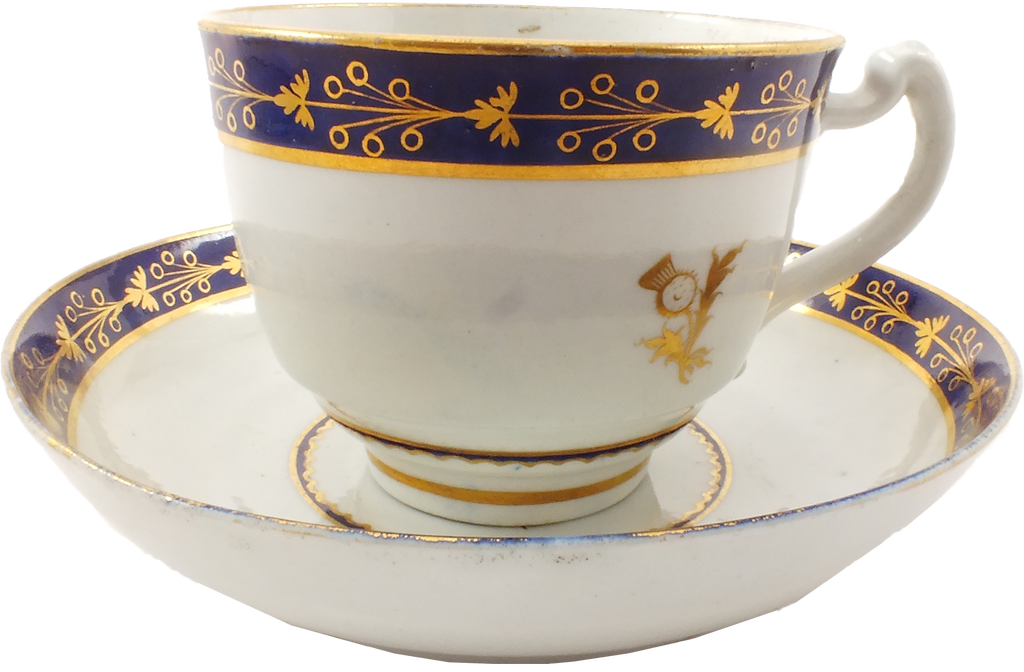 SCOTTISH PRIDE! CHAMBERLAIN WORCESTER CUP AND SAUCER, C.1790 - Fagan Arms