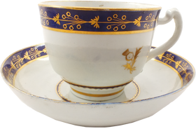 SCOTTISH PRIDE! CHAMBERLAIN WORCESTER CUP AND SAUCER, C.1790 - The History Gift Store