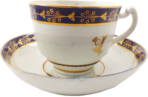 SCOTTISH PRIDE! CHAMBERLAIN WORCESTER CUP AND SAUCER, C.1790 - The History Gift Store