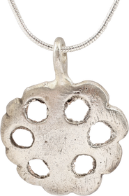 MEDIEVAL CHRISTIAN WHEEL OF FORTUNE AMULET NECKLACE - The History Gift Store