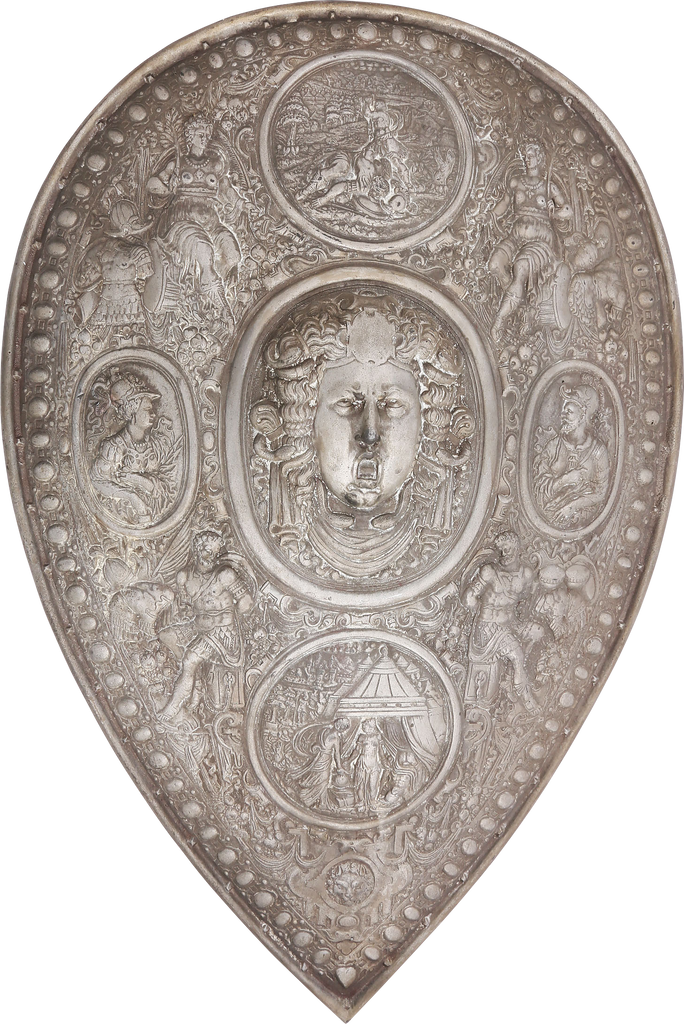 MAGNIFICENT VICTORIAN COPY OF AN ITALIAN PARADE SHIELD OF 