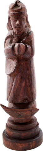 SPANISH SOUTHWEST CARVED RELIGIOUS WOOD FIGURE - The History Gift Store