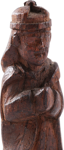 SPANISH SOUTHWEST CARVED RELIGIOUS WOOD FIGURE - The History Gift Store